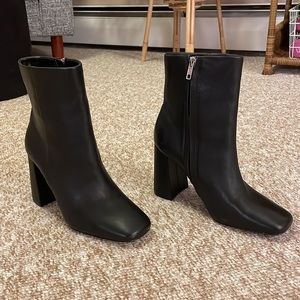 Saks Fifth Ave Leather Square Toe Boots